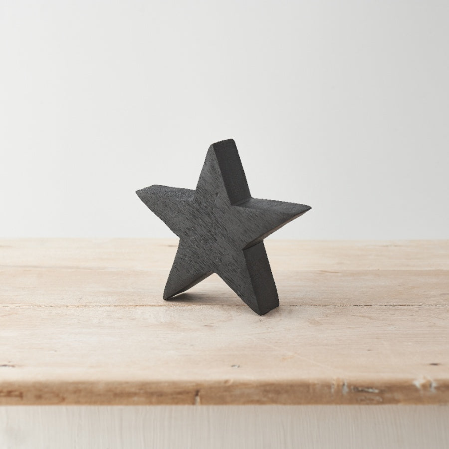 Black wooden star large