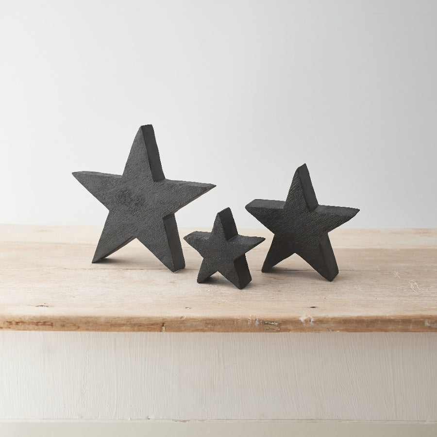 Black wooden star - small