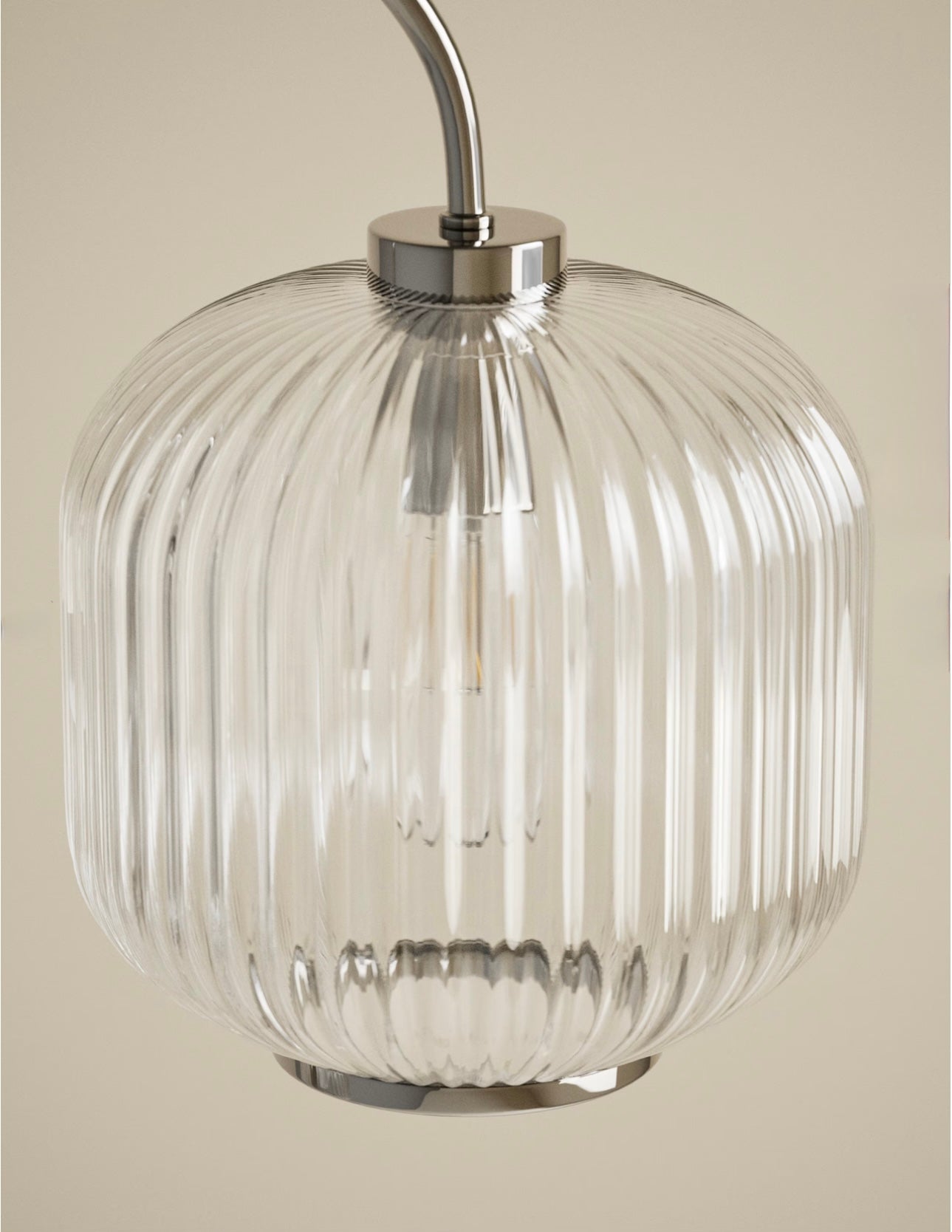Amelia Ridged Floor Lamp - Polished Chrome
