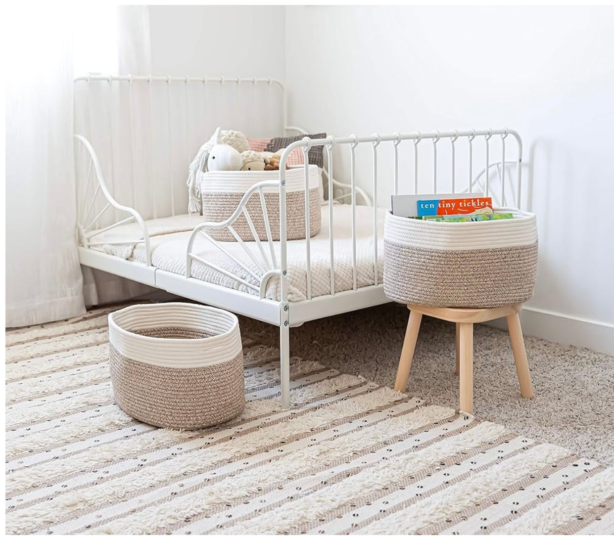 Organi Haus Brown & Off White storage basket- Set of 3