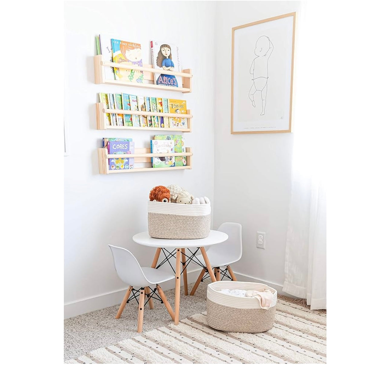 Organi Haus Brown & Off White storage basket- Set of 3