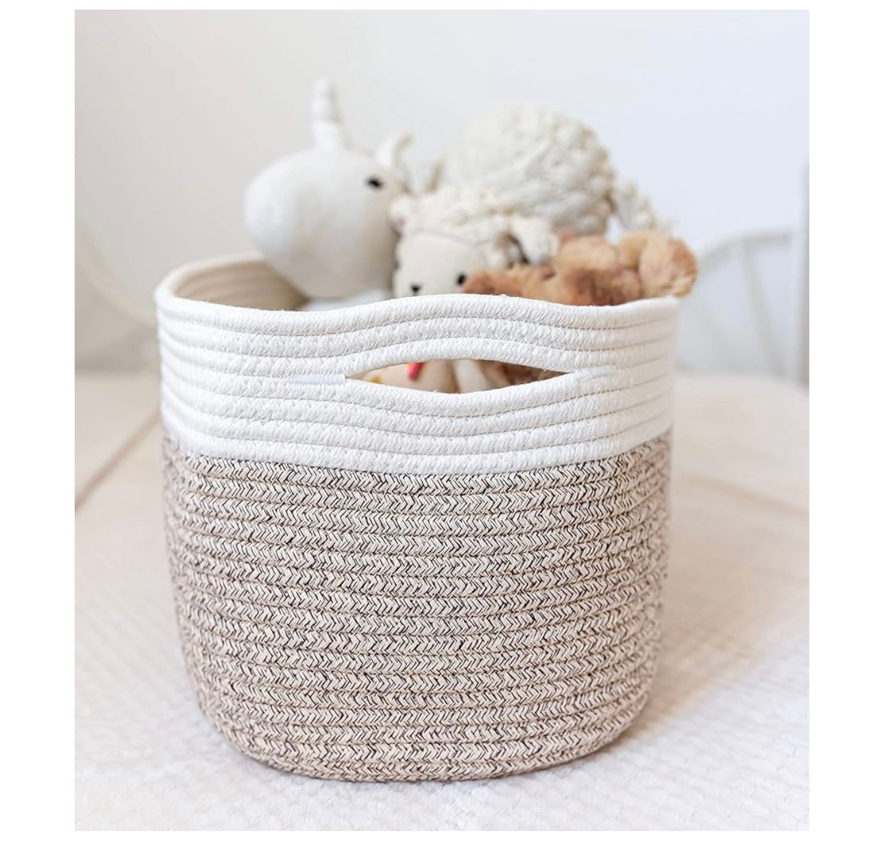 Organi Haus Brown & Off White storage basket- Set of 3