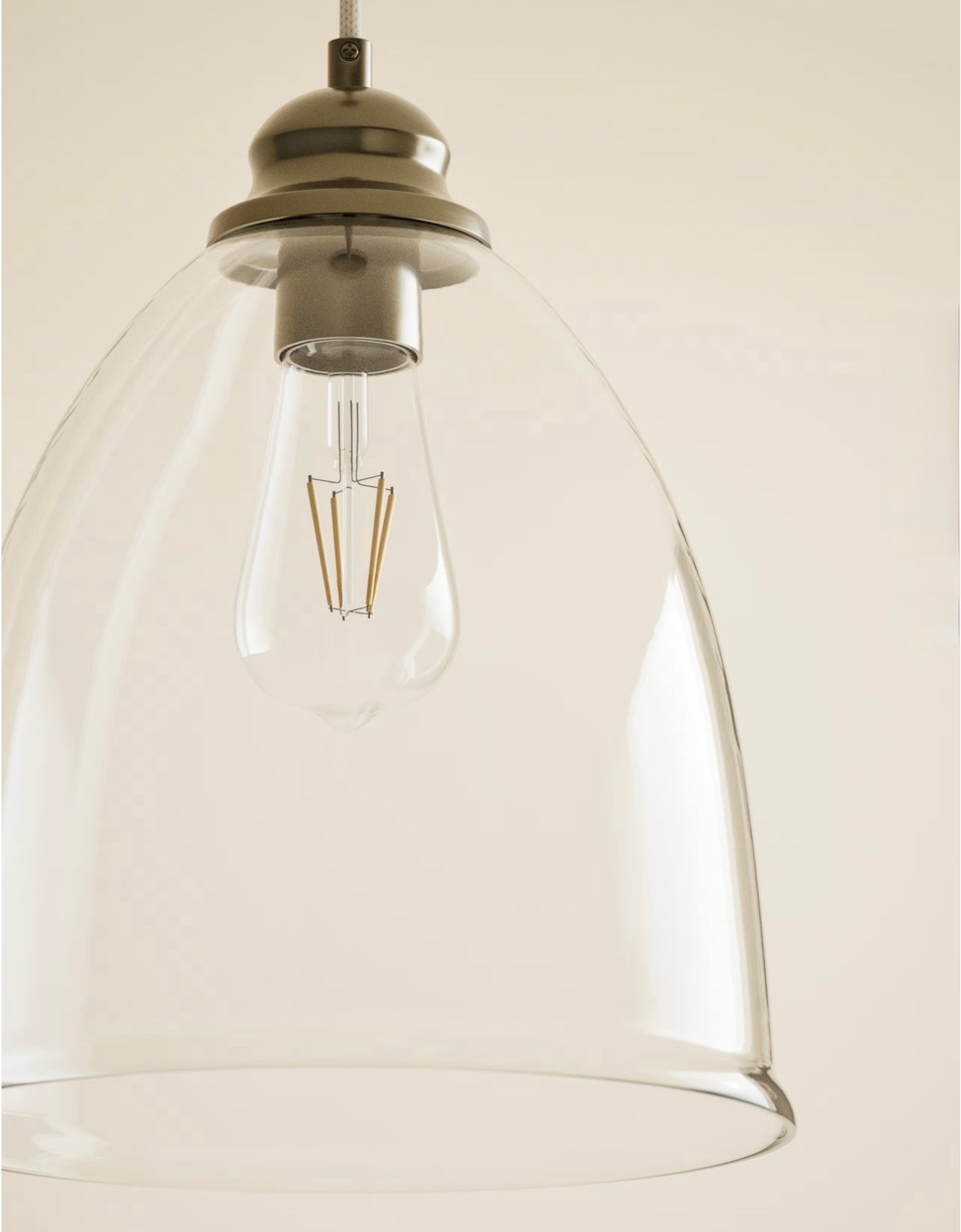 Clear Glass Bell Shape Pendant Light
