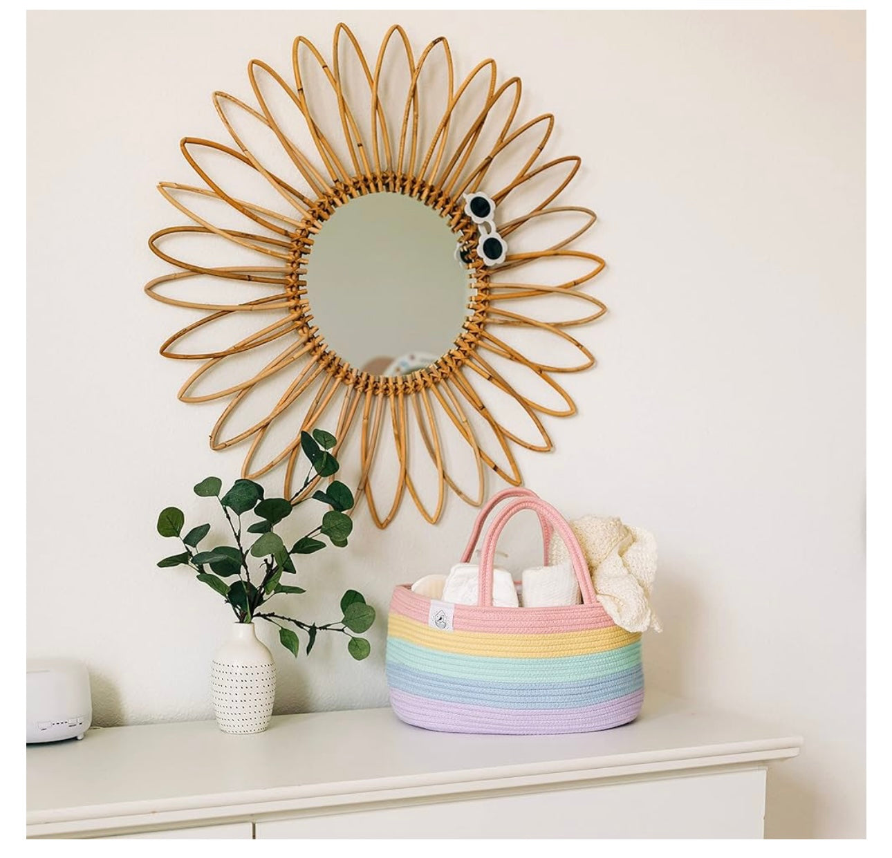 Organi Haus Rainbow and Light Rainbow Nappy Caddy Organiser Nursery Basket