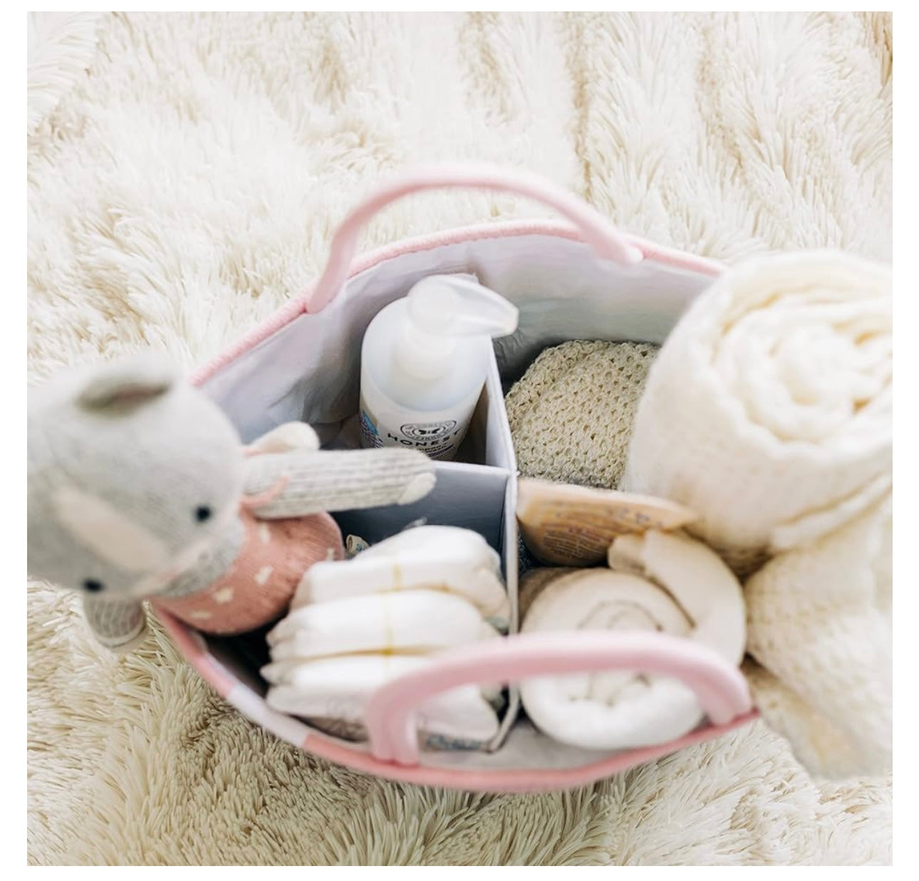 Organi Haus Rainbow Light Nappy Caddy Organiser Nursery Basket