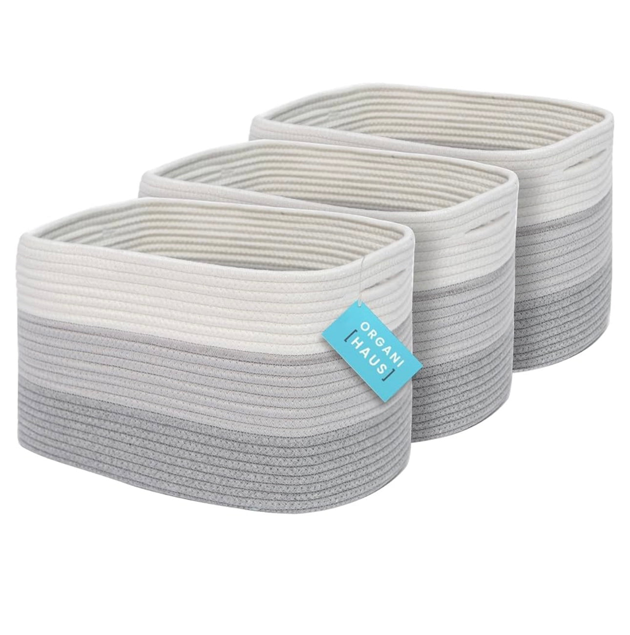 Organi Haus Brown & Off White storage basket- Set of 3