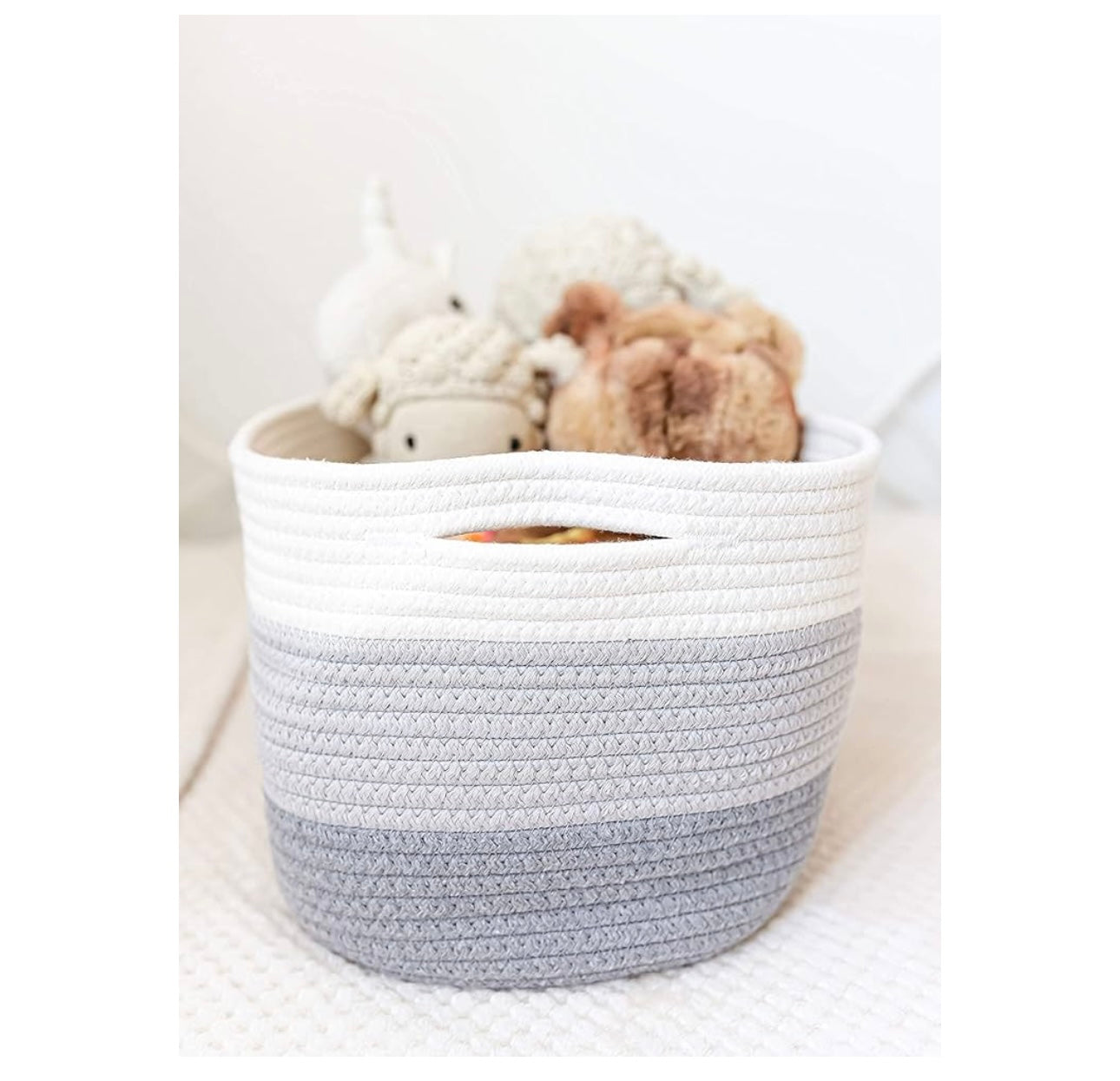 Organi Haus Brown & Off White storage basket- Set of 3