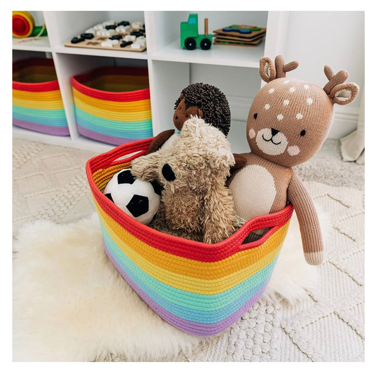 Organi Haus Brown & Off White storage basket- Set of 3