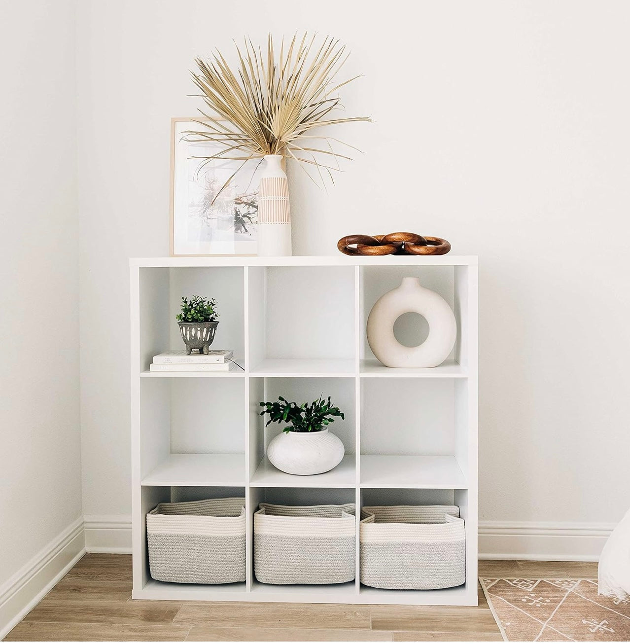 Organi Haus Brown & Off White storage basket- Set of 3