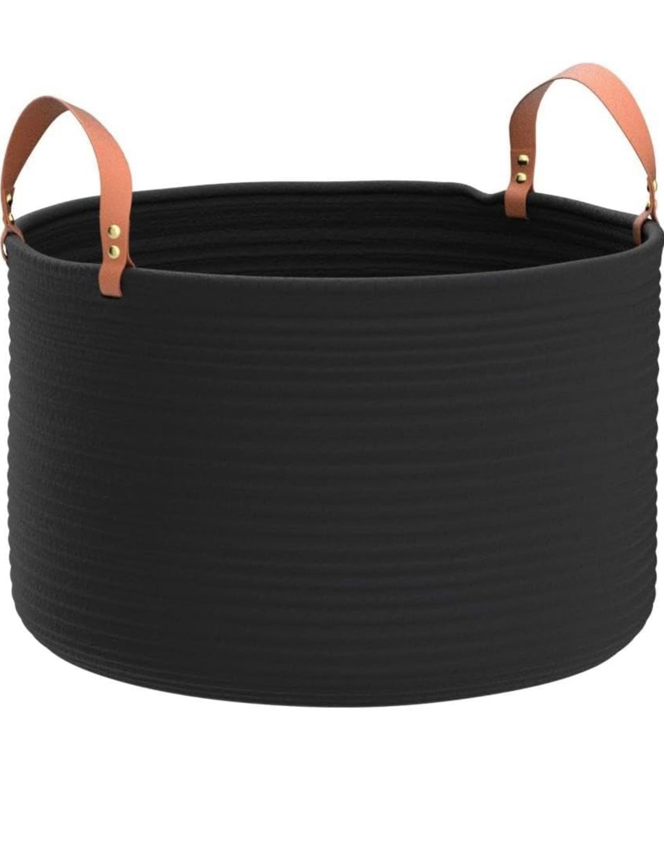 Organi Haus Large Storage Cotton Rope Basket - Full Black
