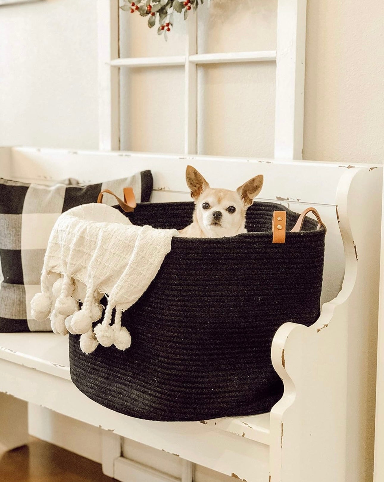 Organi Haus Large Storage Cotton Rope Basket - Full Black