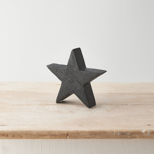 Black wooden star large