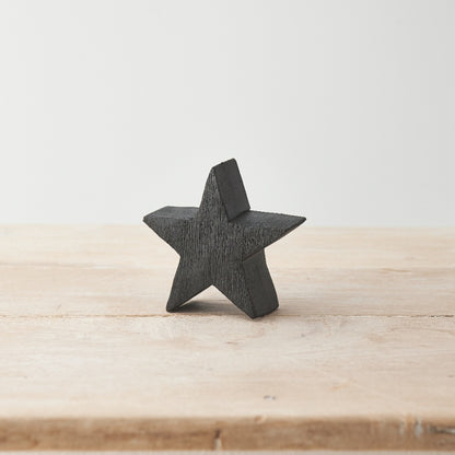 Black wooden star - small