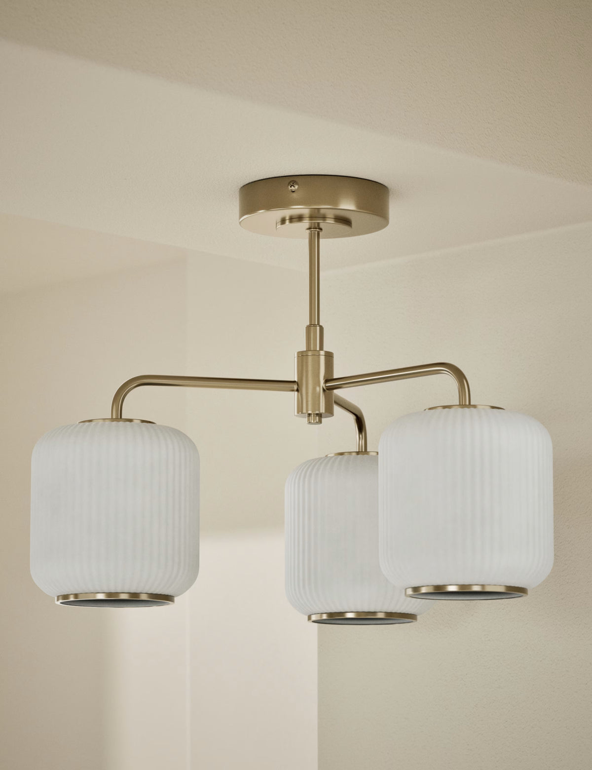 Amelia Flush 3 Way Ceiling Light - Antique Brass