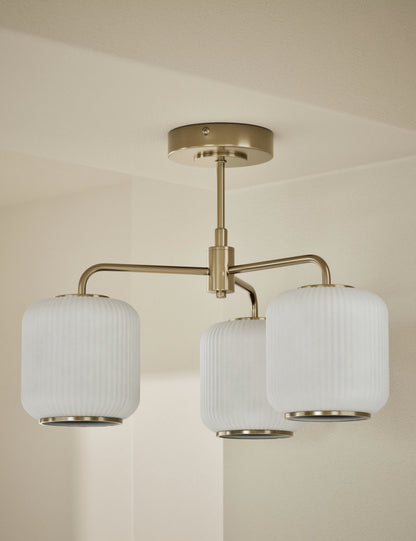 Amelia Flush 3 Way Ceiling Light - Antique Brass