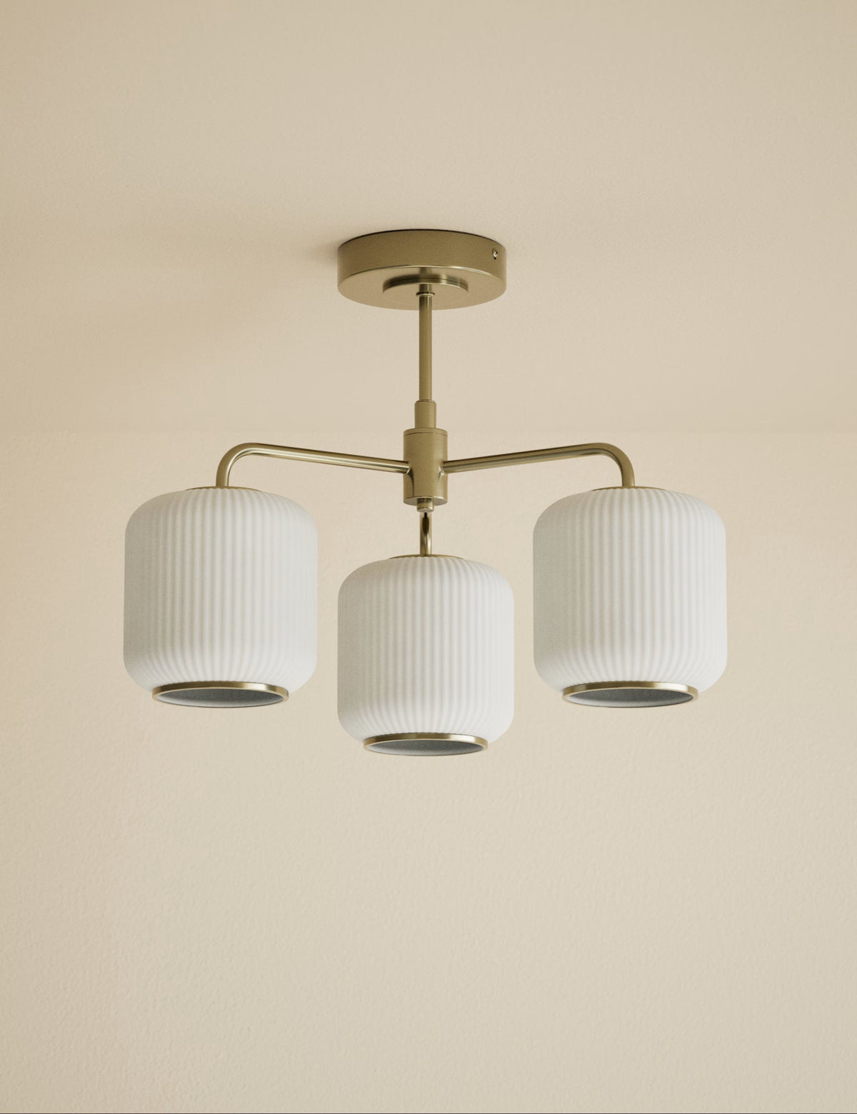 Amelia Flush 3 Way Ceiling Light - Antique Brass