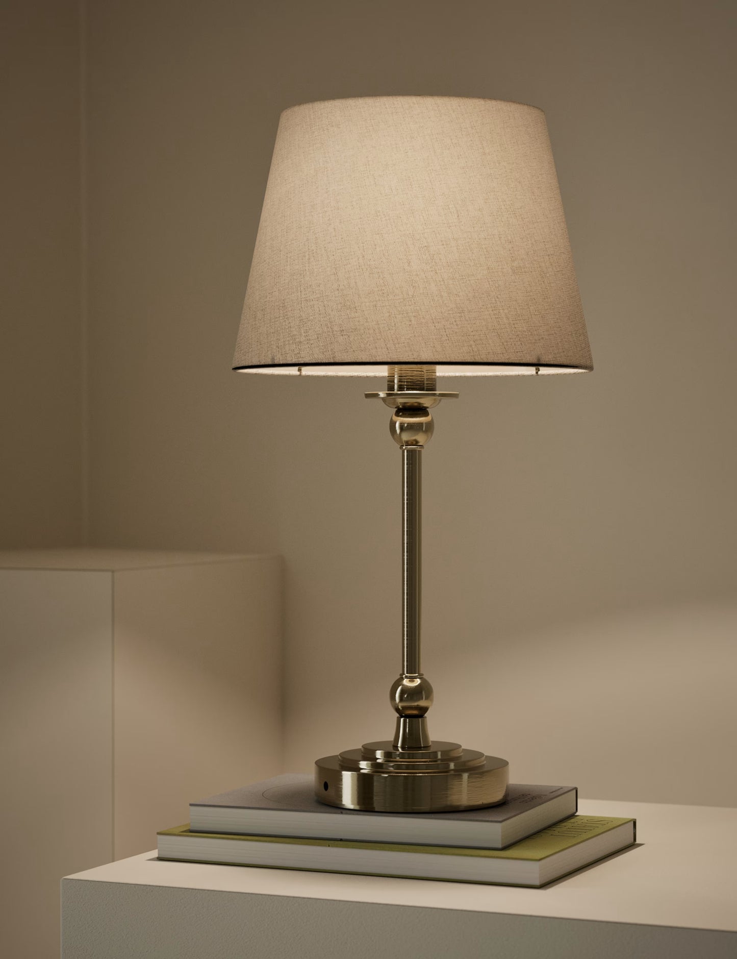 Wicker Scallop Shade Floor Lamp - Antique Brass