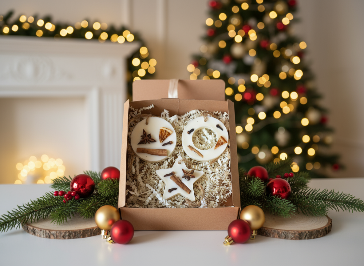 Soy Wax Handmade Scented Christmas Tree Decoration | Gift Box Set of 3