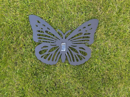 Butterfly Solar Wall Art Light- Black Iron