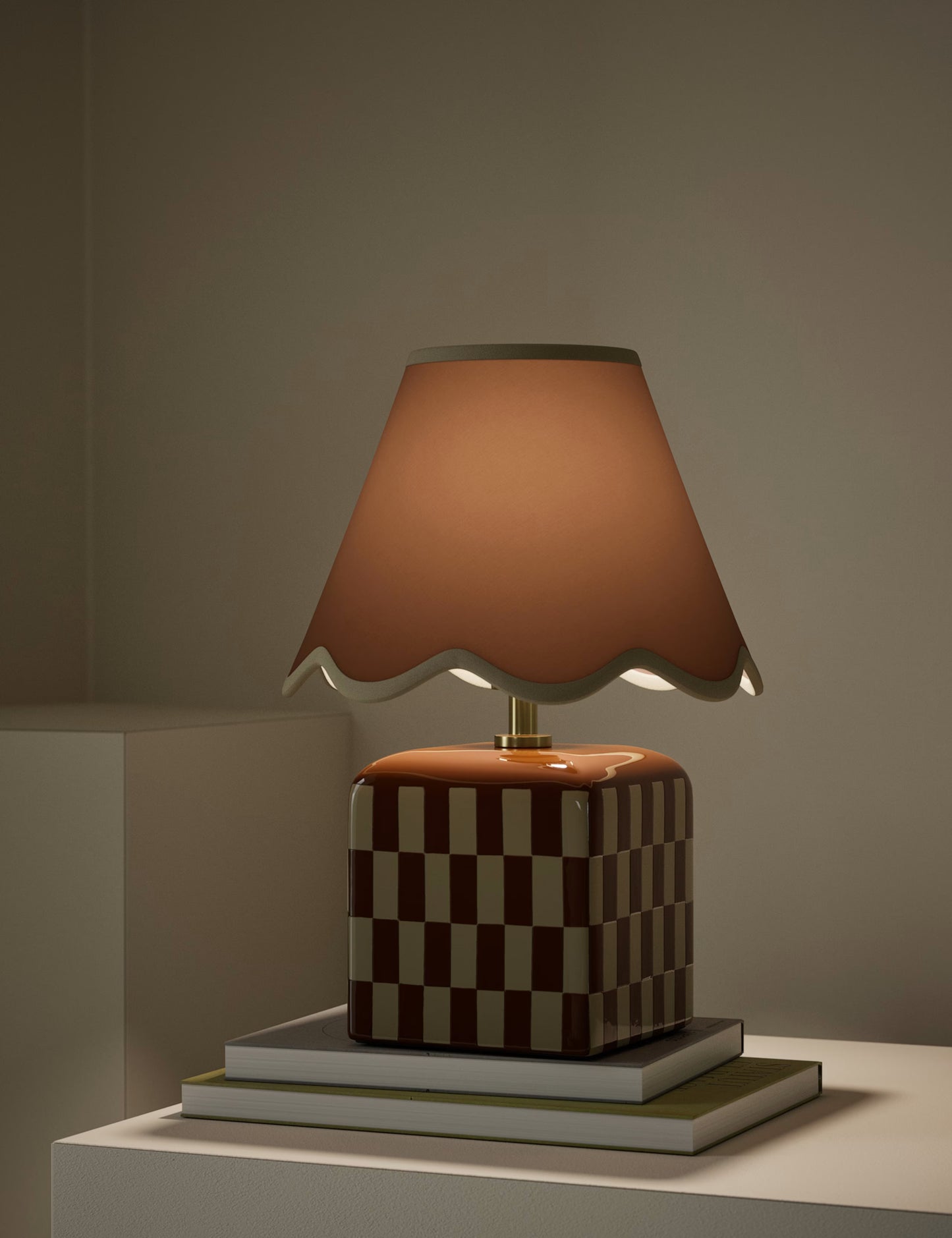 Checkerboard Table Lamp - Rust