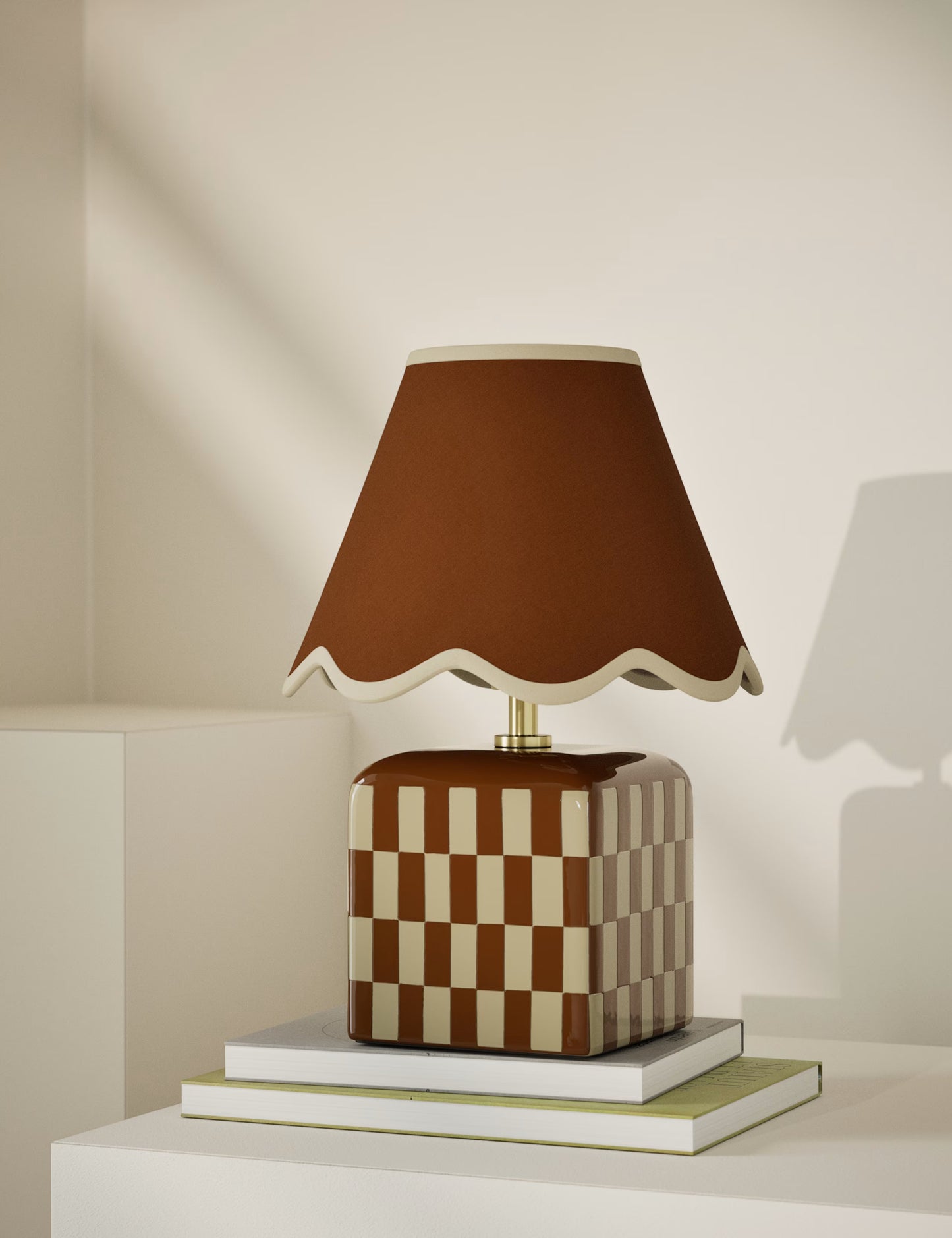Checkerboard Table Lamp - Rust