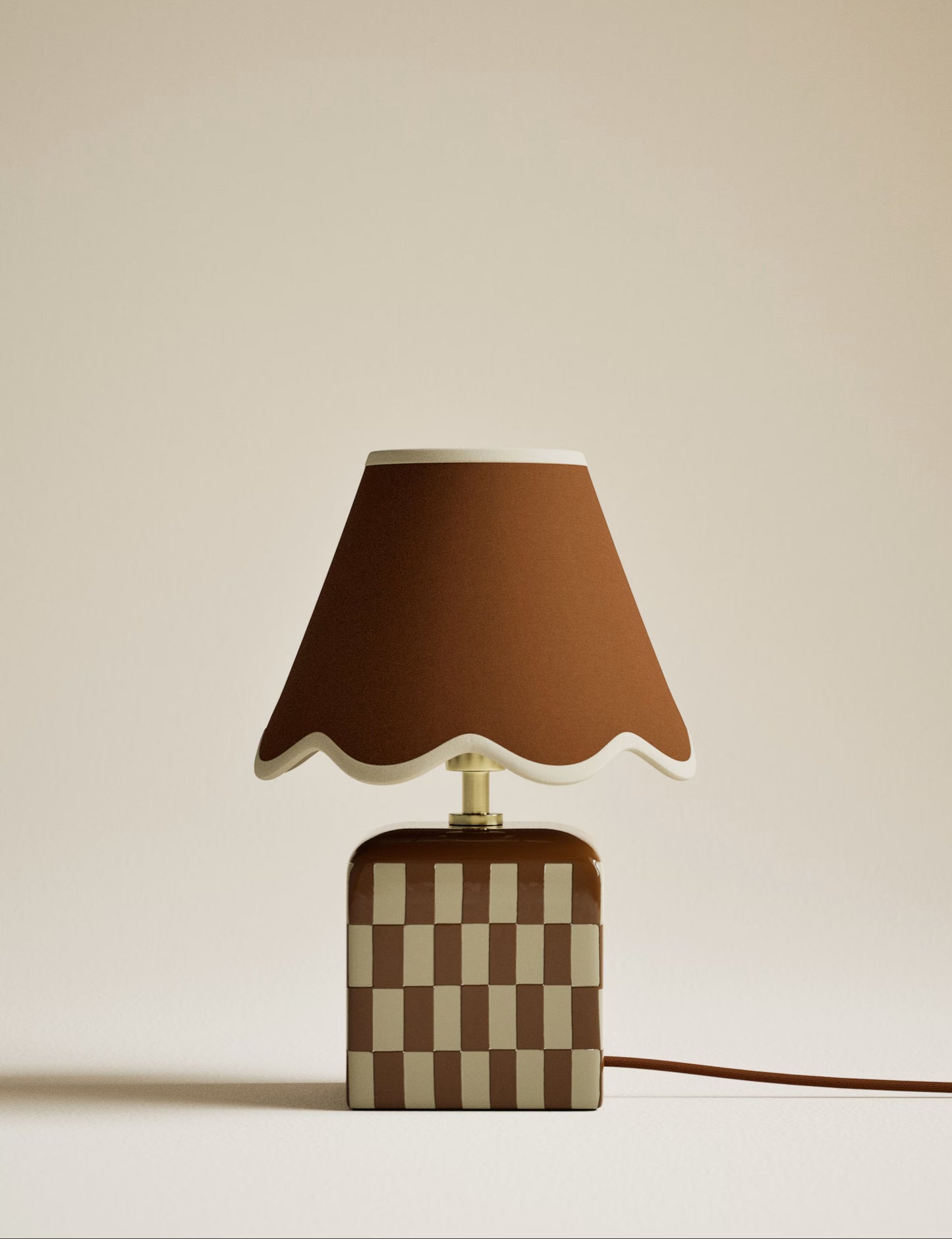 Checkerboard Table Lamp - Rust