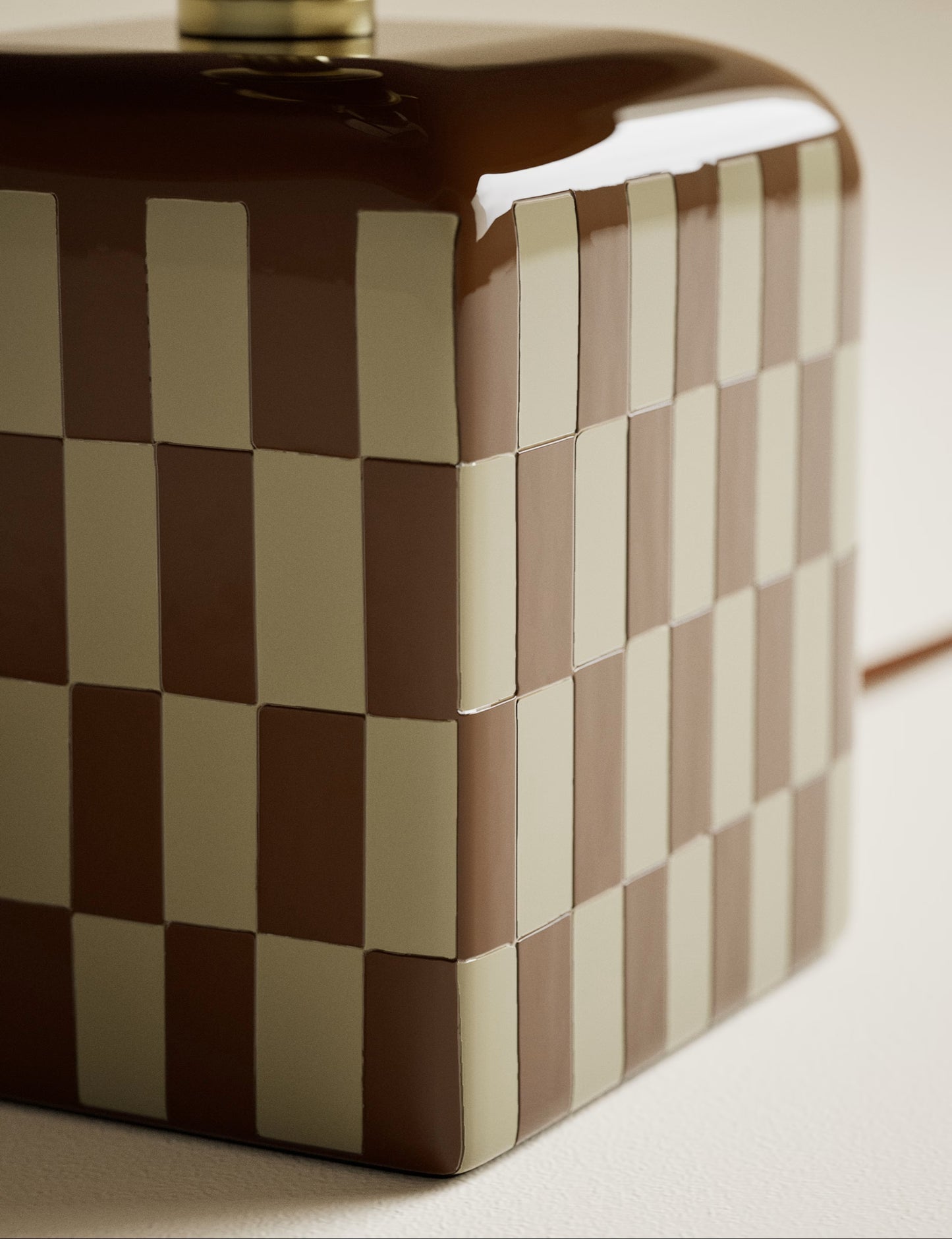 Checkerboard Table Lamp - Rust