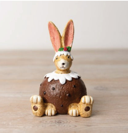 Jasper Rabbit Christmas Pudding Shelf Ornament|Home Decor