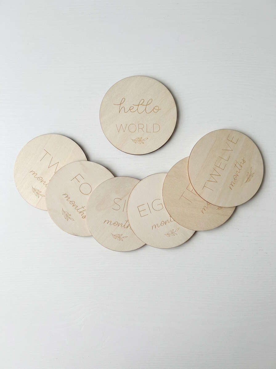 Baby Milestone Wooden Discs