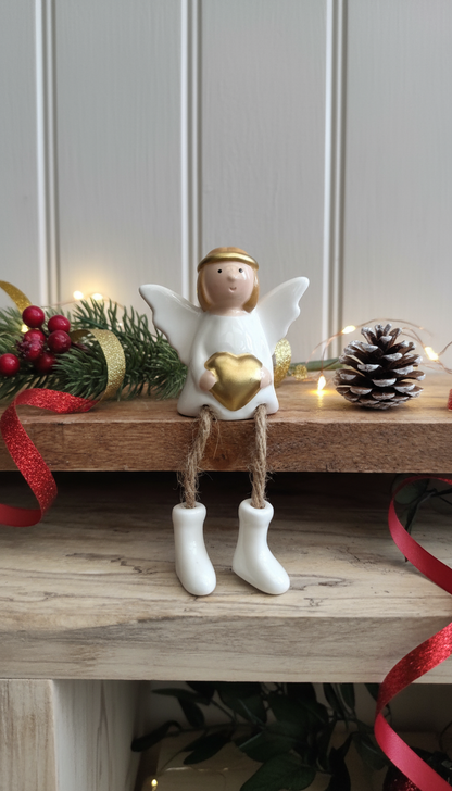 Ceramic Dangly Legged Angel Ornament