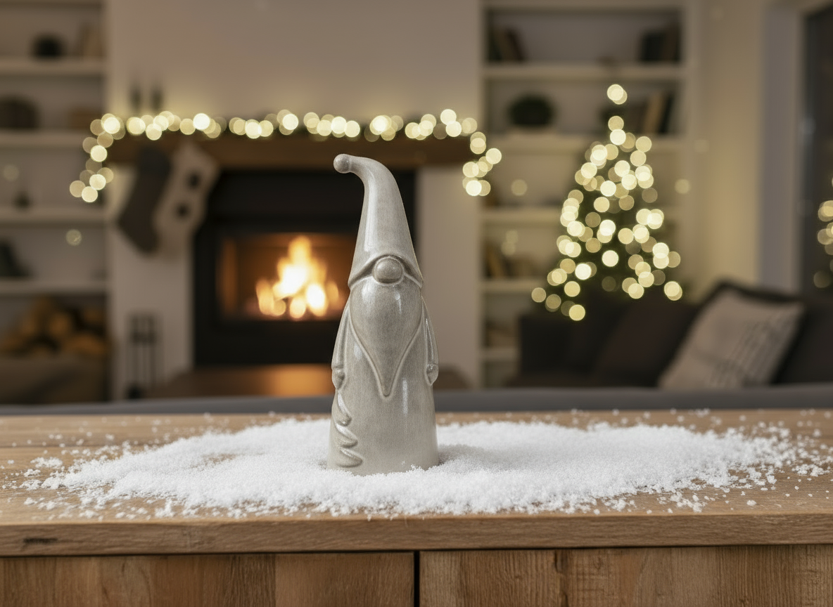 Ceramic Santa Gonk Ornament with Beautiful Reactive Glaze