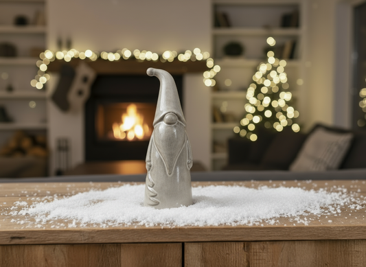 Ceramic Santa Gonk Ornament with Beautiful Reactive Glaze