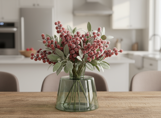 Smoked Sage Glass Ellipse Vase