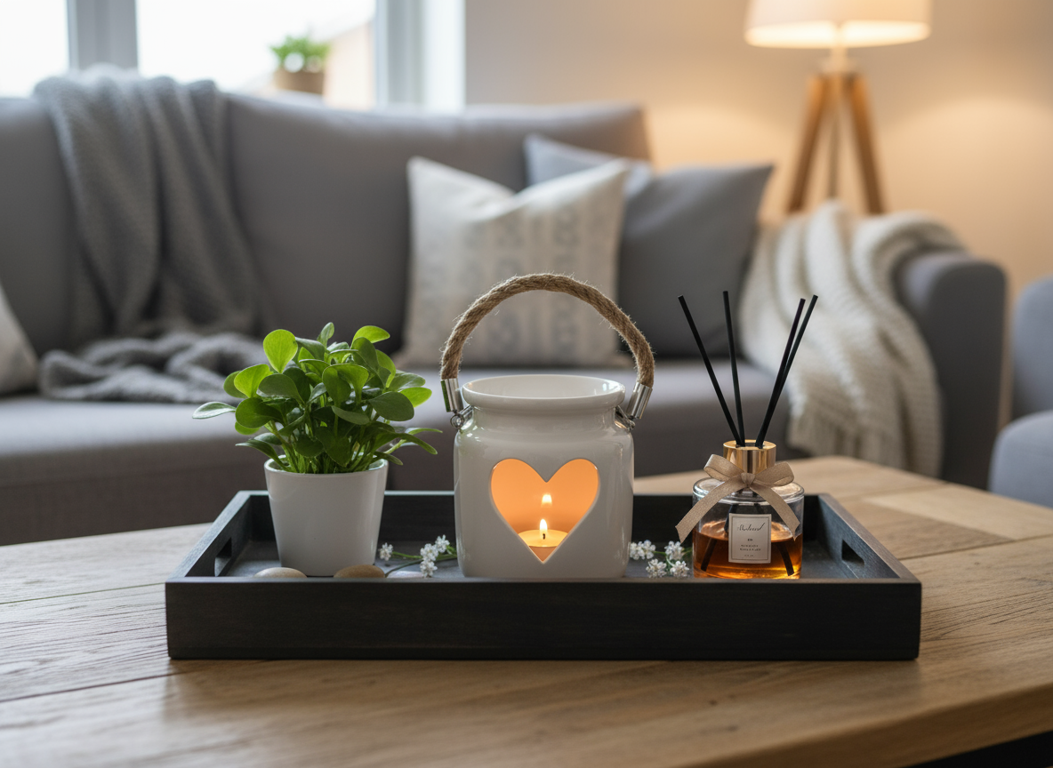 White Heart Tea Light Holder with Rope Handle 10cm