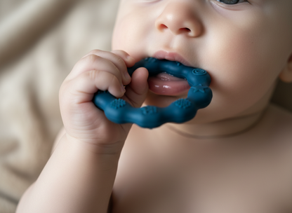 Blue Silicone Teethers Ring