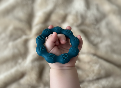 Blue Silicone Teethers Ring