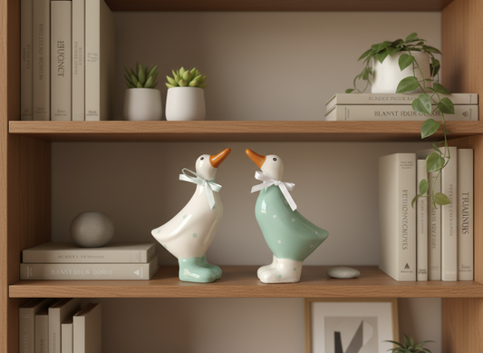 Ceramic Polka Dot Duck Ornamental Figurine