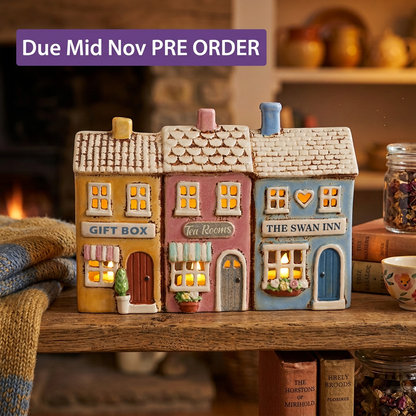 Village Pottery Row Of Shops Tealight