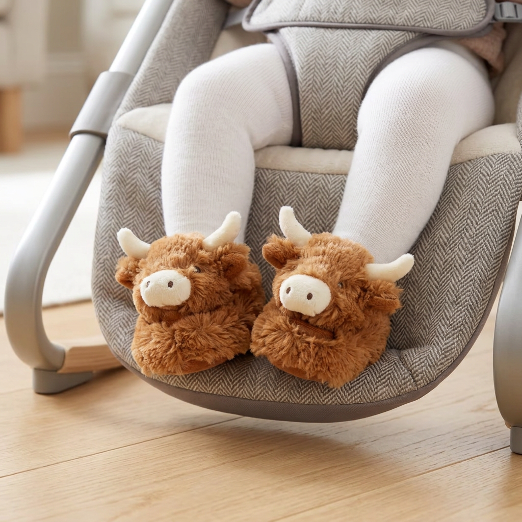 Jomanda Horny Highland Coo Baby Slippers Brown- 0-6months