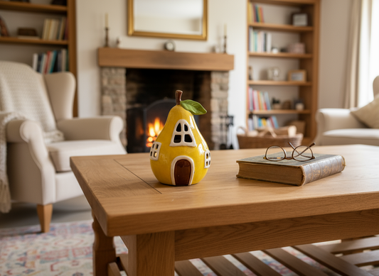 Ceramic House Pear Tealight Candle Holder