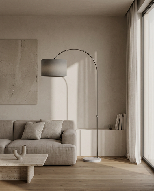 Freya Arc Lamp - White Marble