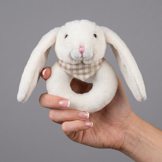 Jomanda Bunny Rabbit Baby Rattle - Cream