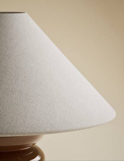 Glass Ribbed Table Lamp - Brown