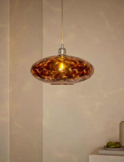 Glass Tortoise Shell Easy Fit Shade - Brown