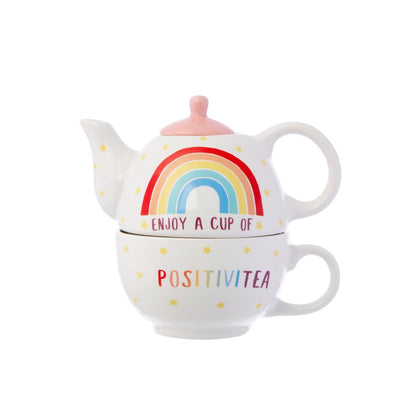 Rainbow Positivitea Tea For One Teapot Set