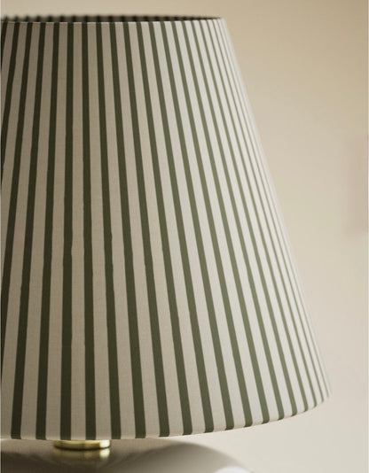 Joshua Ceramic Striped Rechargeable Table Lamp| Navy & White