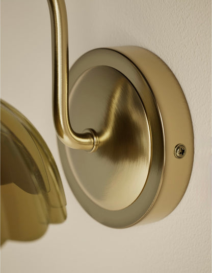Glass Scallop Wall Light - Green