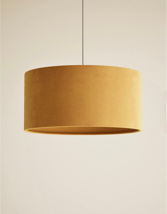 Velvet Oversized Ceiling Lamp Shade - Ochre