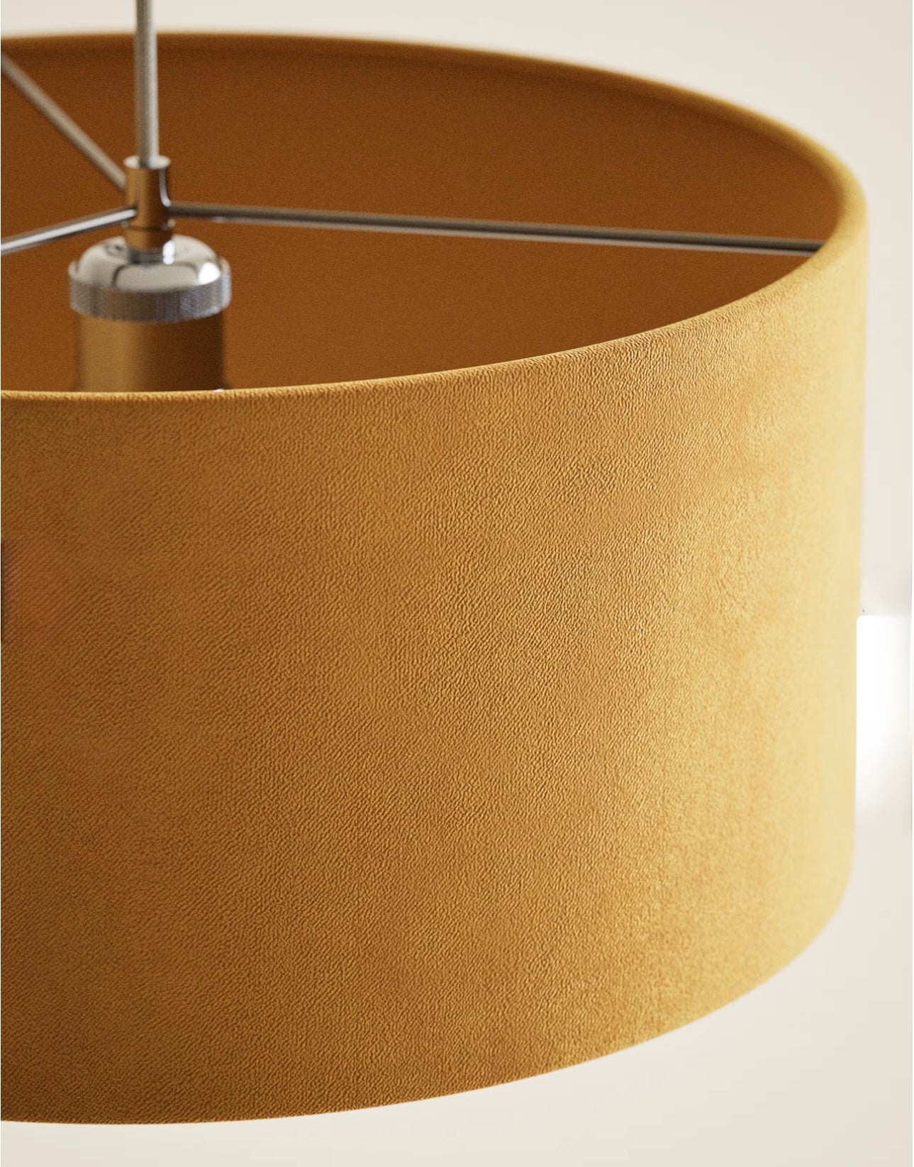 Velvet Oversized Ceiling Lamp Shade - Ochre