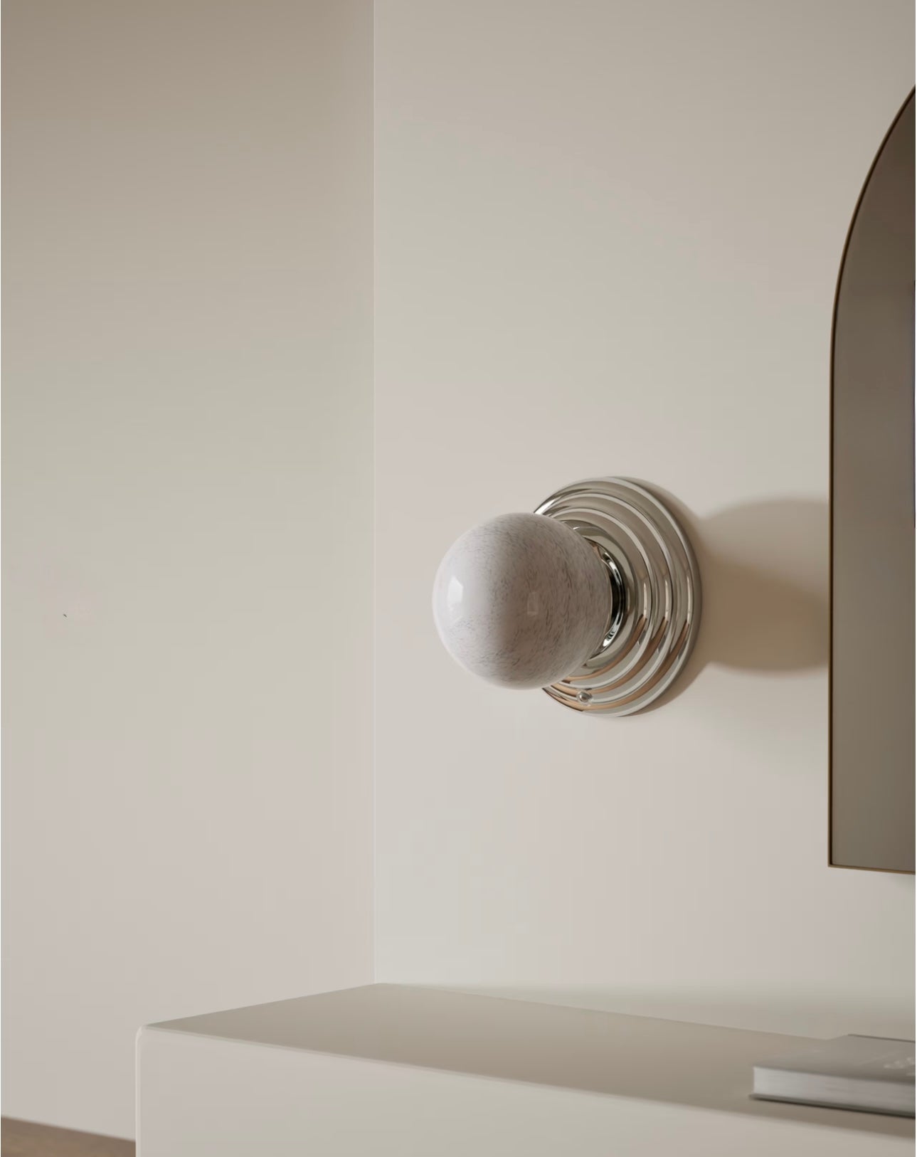 Rechargeable Ribbed Wall Light - Chrome